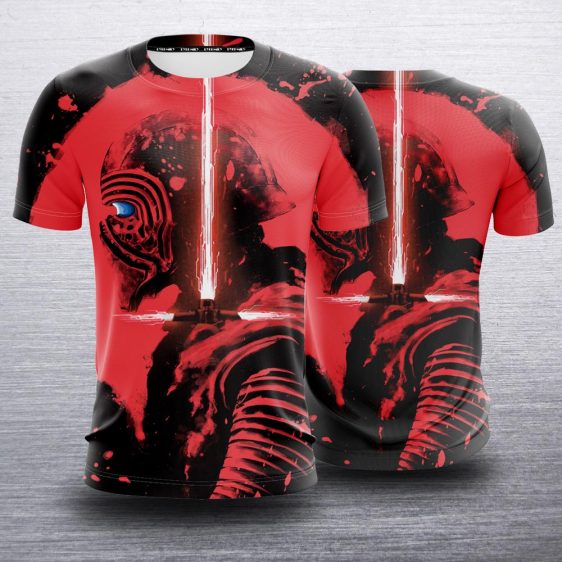 Star Wars Villain Kylo Ren Red Crossguard Lightsaber T-Shirt