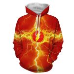 Stunning The Flash Yellow Lightning Logo Red Cosplay Hoodie