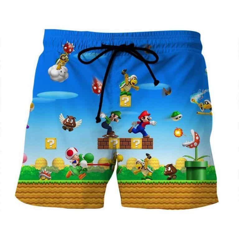 Super Mario Bros Luigi Monster Scene Vibrant Game Shorts