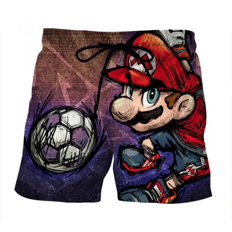 Super Mario Cartoon Sketch Cool Hip-Hop Design Summer Shorts