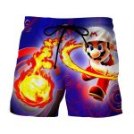 Super Mario Fire Flower Upgrade Urban Wear Style Shorts