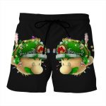 Super Mario Floral Head Nintendo 3DS Gaming Summer Shorts