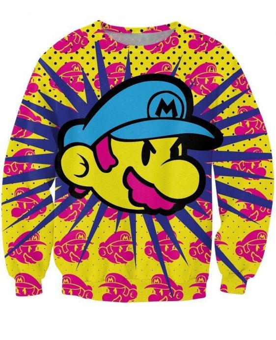 Super Mario Legend Video Game Mushroom Kingdom Colorful Art Sweatshirt - Woof Apparel