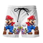 Super Mario Mega Mushroom Luigi Toad 3D Design Print Shorts