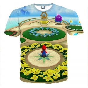 Super Mario Skyship Cool Map Color Style T-Shirt