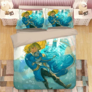 The Legend of Zelda Link Zelda Underwater Blue Bedding Set