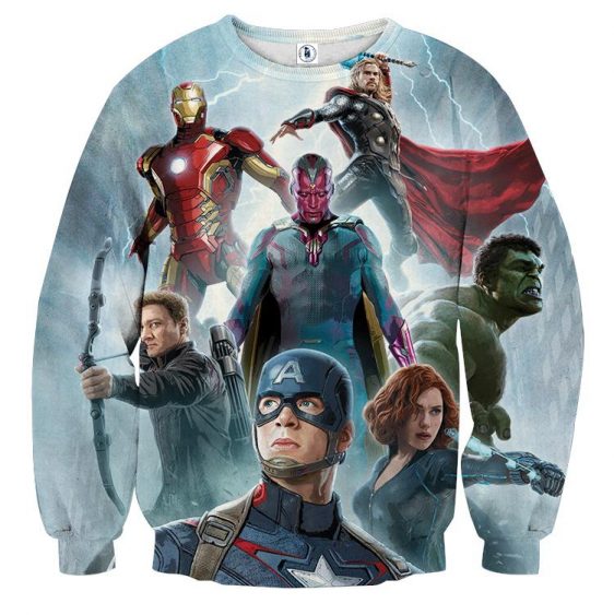 The Avengers Age of Ultron Main Characters Print Sweatshirt