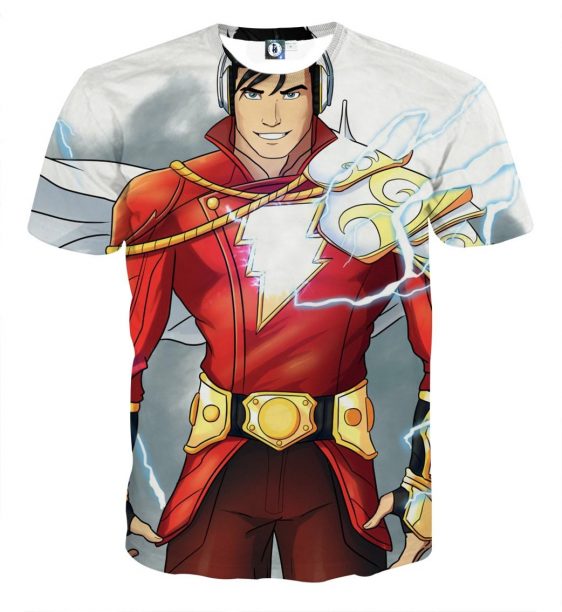The Cool Captain Marvel Shazam With Left Arm Armor T-Shirt