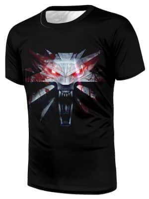 The Witcher 3 Bloody Wolf With Red Eyes Unique Black T-Shirt