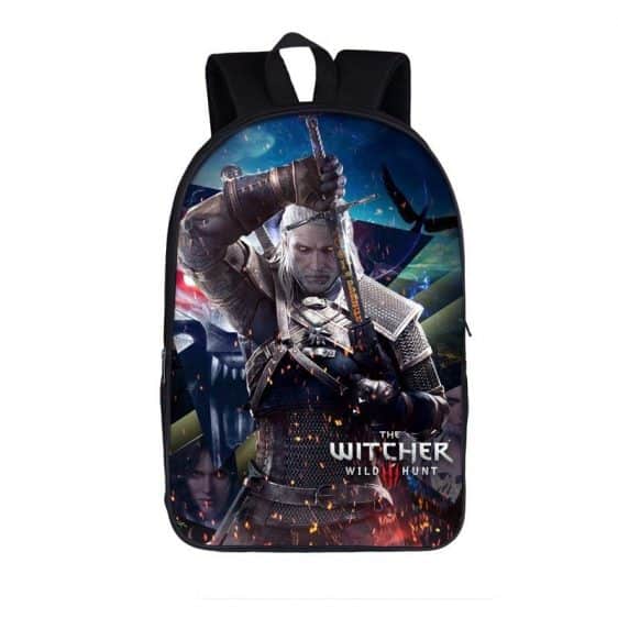 The Witcher 3 Wild Hunt Geralt Fiery Fighting Backpack Bag