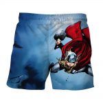 Thor Cartoon Flying Holding Hammer On Fight Amazing Board Shorts