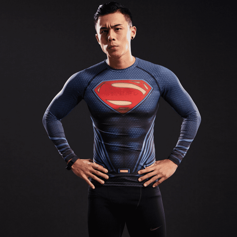 Men's T-shirts 3D Print Superhero Compression Tops Tights Long Sleeve T  Shirt