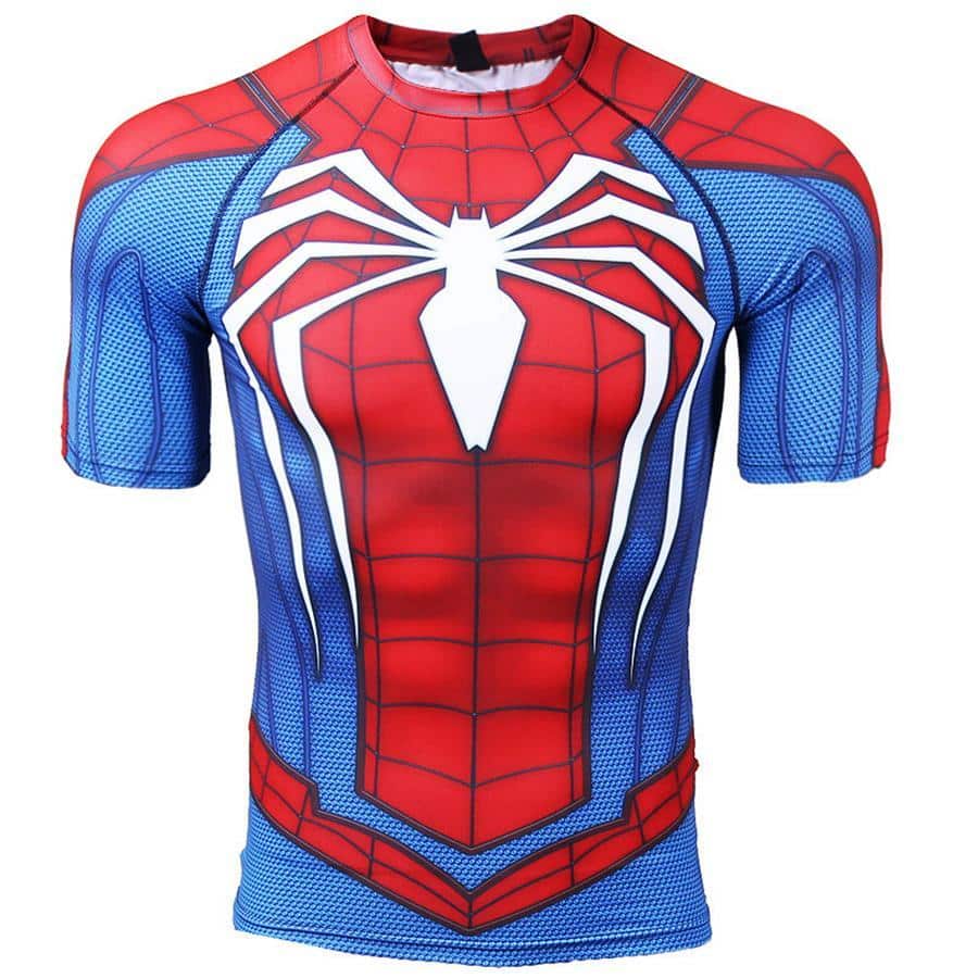 Men's T-shirts Spider Superhero Compression Tights Short Sleeve
