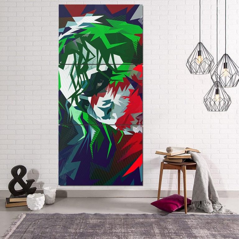 Vibrant Dope Joker Design 3pcs Vertical Canvas Print