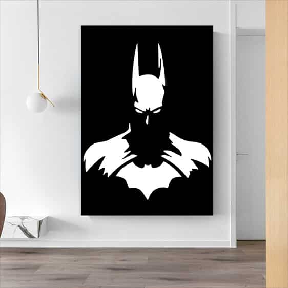 White Batman Superhero Thug Print On Black 1pc Canvas Wall Art