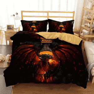World of Warcraft Cataclysm Deathwing Red Black Bedding Set