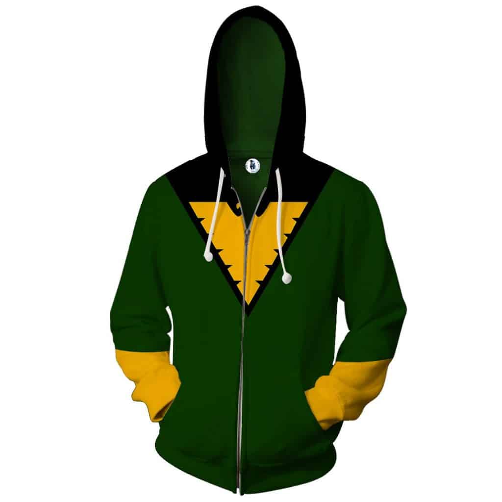XMen Dark Pheonix Superhero Green Uniform Zip Up Hoodie