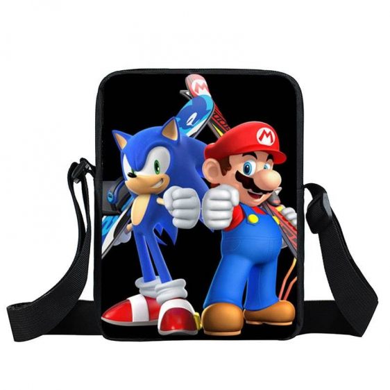 Super Mario Sonic The Hedgehog Cool Black Cross Body Bag