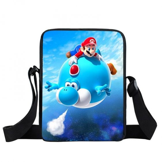 Super Mario Blue Yoshi Fly Cute Trendy Urban Cross Body Bag