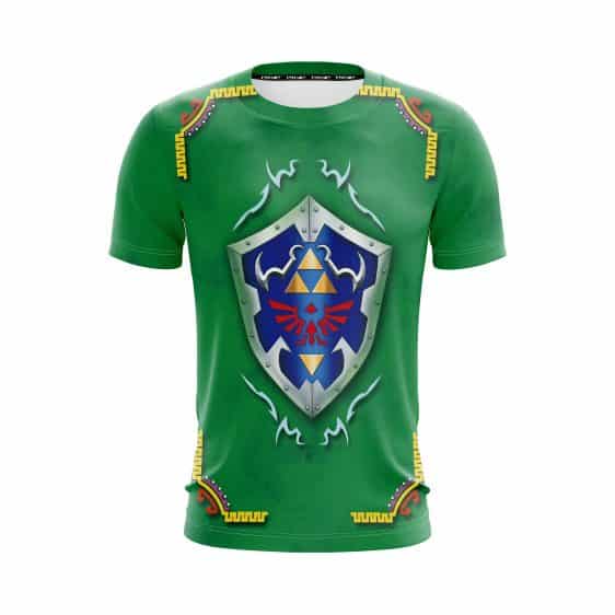 The Legend Of Zelda Hylian Shield Artistic Green T-Shirt