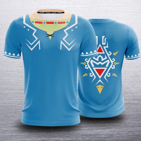 The Legend Of Zelda Link's Cape Design Stylish Blue T-Shirt
