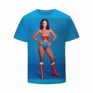 Classic Vintage Diana Prince Wonder Woman Design Blue T-shirt