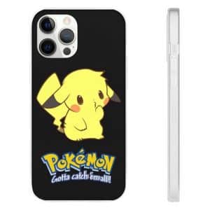 Adorable Pikachu Pokemon Black iPhone 12 Fitted Case