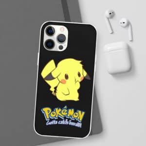 Adorable Pikachu Pokemon Black iPhone 12 Fitted Case