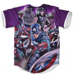 Avengers Age Of Ultron Superheroes Violet Baseball Jersey