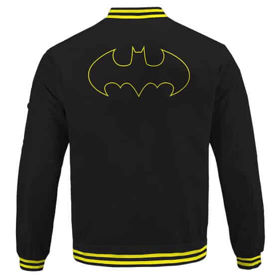 The Dark Knight Batman Classic Logo Black And Yellow Varsity Jacket