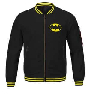 The Dark Knight Batman Classic Logo Black And Yellow Varsity Jacket