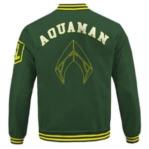 Justice League Aquaman Arthur Curry Logo Green Bomber Jacket