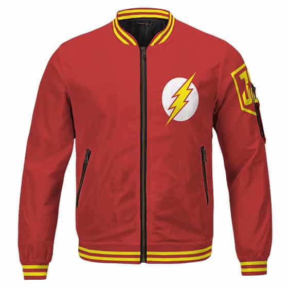 Justice League The Flash Barry Allen Logo Awesome Varsity Jacket
