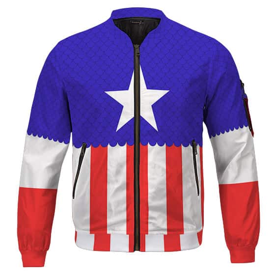 Captain America Steve Rogers Classic Suit Cosplay Bomber Jacket