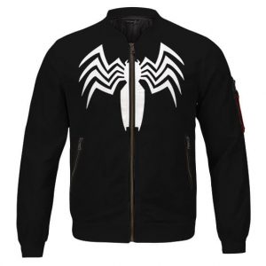 The Amazing Spider-Man Venom Logo Cool Black Varsity Jacket