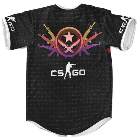 CS GO Terrorist Team Logo Guns Pattern Amazing Baseball Shirt