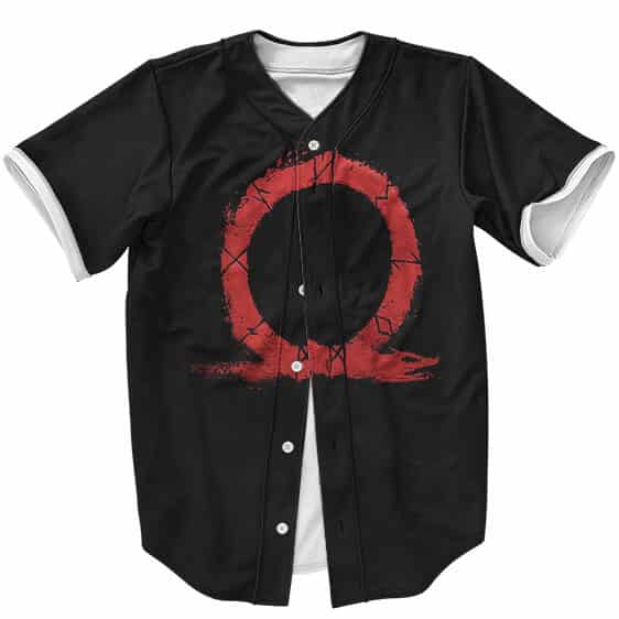 God Of War Greek Omega Symbol Minimalistic Black Baseball Shirt