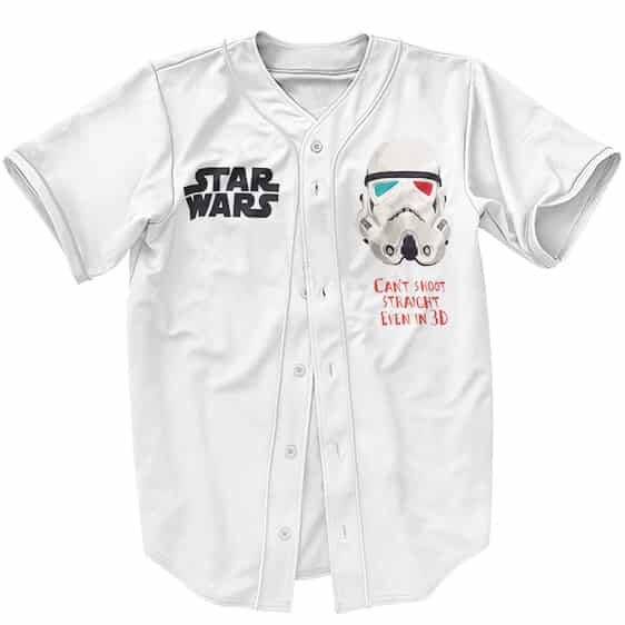 Star Wars Storm Trooper Can't Shoot Straight White Baseball Shirt