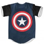 Captain America Shield Stylish Dark Blue Baseball Jersey