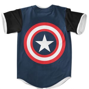 Captain America Shield Stylish Dark Blue Baseball Jersey