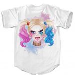 DC Comics Harley Quinn Lovely Art White Baseball Uniform