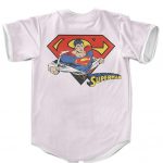 DC Comics Superman Man Of Steel Vintage Logo Baseball Shirt
