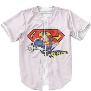 DC Comics Superman Man Of Steel Vintage Logo Baseball Shirt