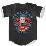 DC Comics Superman Son Of Krypton Black Baseball Jersey