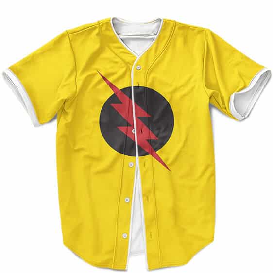 DC Comics Villain Reverse-Flash Emblem Yellow Baseball Shirt