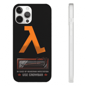 Half-Life Game Logo Crowbar Black iPhone 12 Fitted Cover