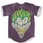 Joker Why So Serious Dope Artwork Purple Baseball Uniform