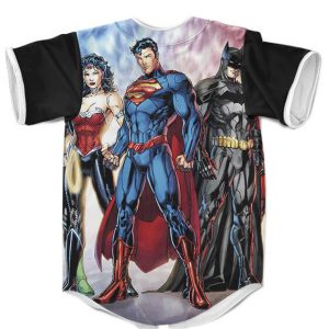 Justice League Superman Batman Wonder Woman Baseball Jersey