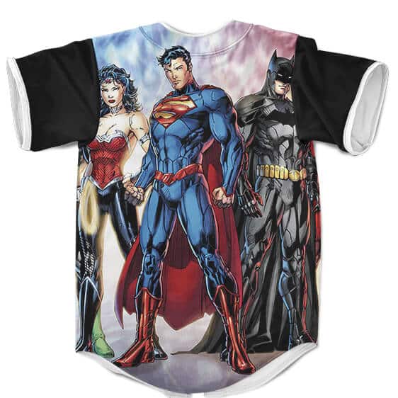 Justice League Superman Batman Wonder Woman Baseball Jersey