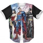 Justice League Superman Batman Wonder Woman Baseball Jersey